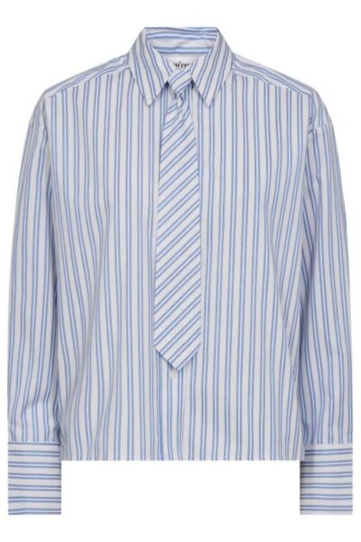 Devin stripe tie shirt blue Co’Couture