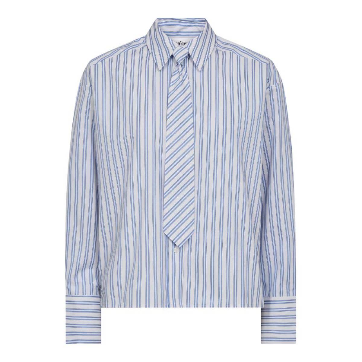 Devin stripe tie shirt blue Co'Couture - Afbeelding 2
