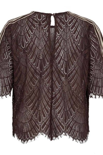 Leti lace blouse dark brown Co’Couture