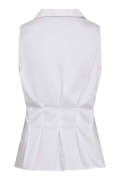 Poppy v-collar top white Co’Couture