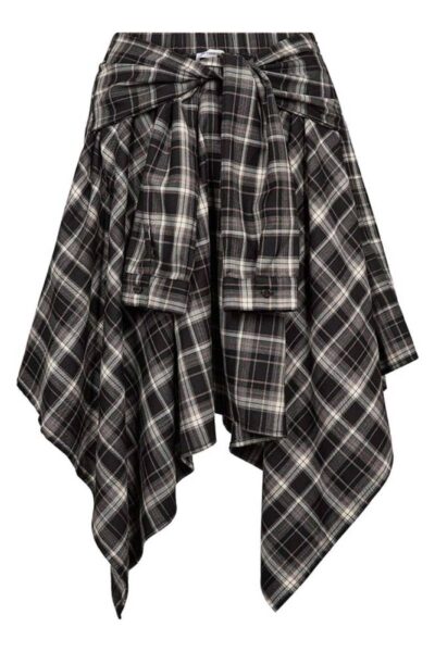 Dagny check tie skirt black Co’Couture