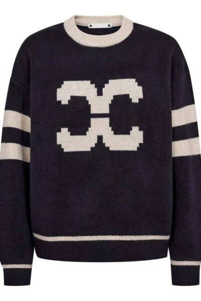 Row coco logo knit navy Co’Couture