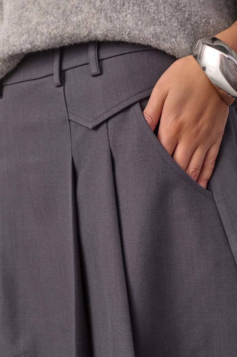 Luna pocket pleat mini skirt dark grey Co'Couture - Afbeelding 4