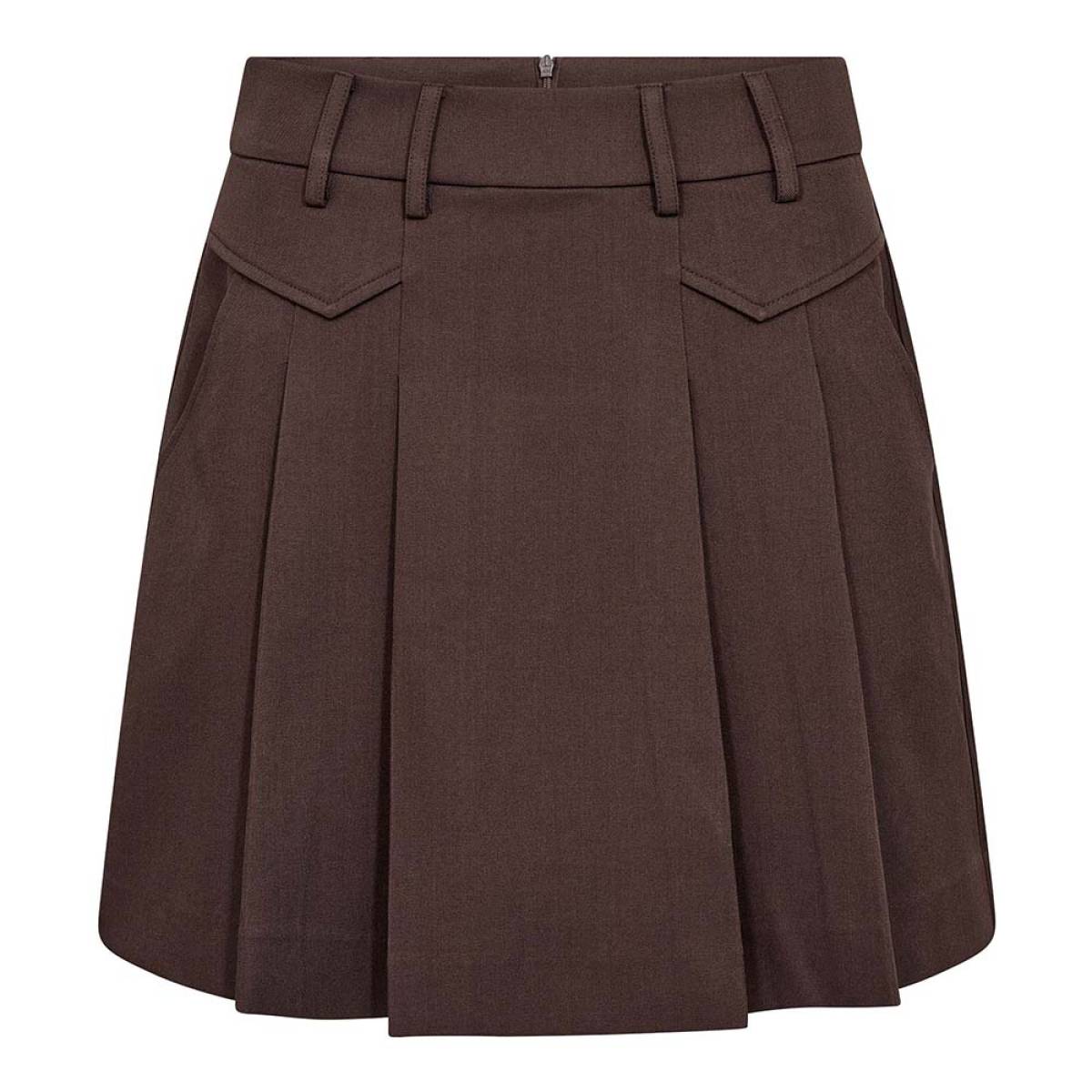 Luna pocket pleat mini skirt dark brown Co'Couture - Afbeelding 2