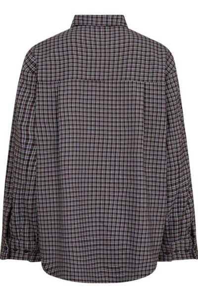 Odem check cuff shirt dark brown Co’Couture