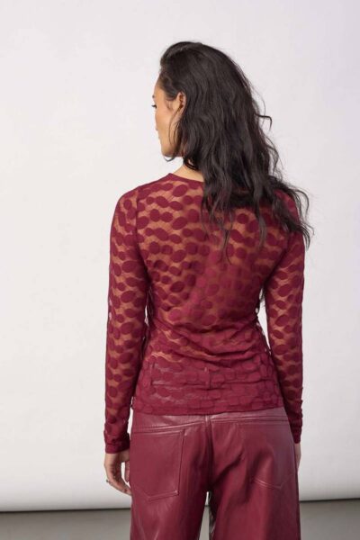 Penola o-neck blouse wine red Co’Couture