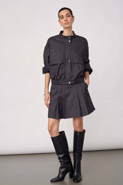 Elora check jacket dark grey Co’Couture