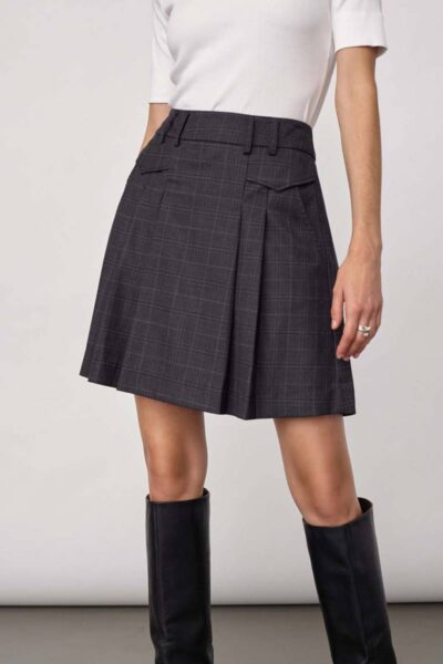 Elora pocket pleat mini skirt dark grey Co’Couture
