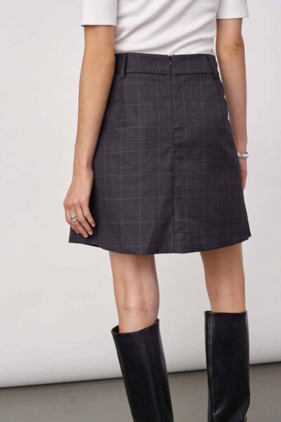 Elora pocket pleat mini skirt dark grey Co’Couture