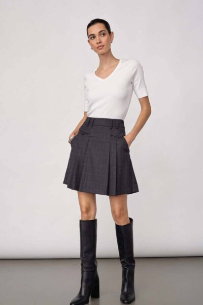 Elora pocket pleat mini skirt dark grey Co’Couture