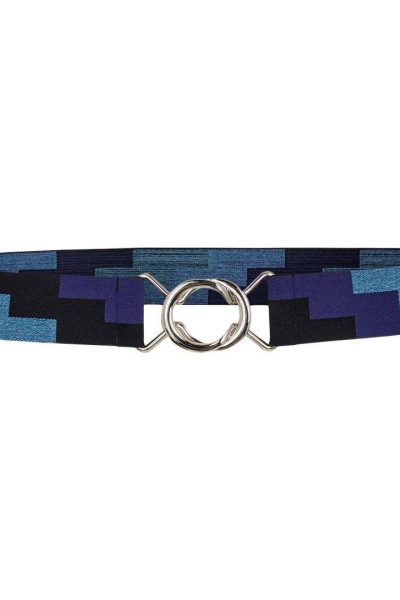 Elastic block belt new blue Co’Couture