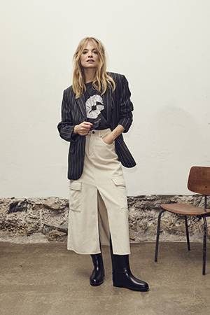 Cobain corduroy slit skirt off white Co’Couture