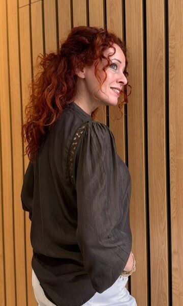 Aila lace shirt mocca Co’Couture