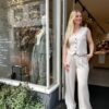 Eva pleat pant walnut Co'Couture