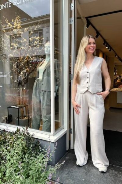 Eva pleat pant walnut Co’Couture
