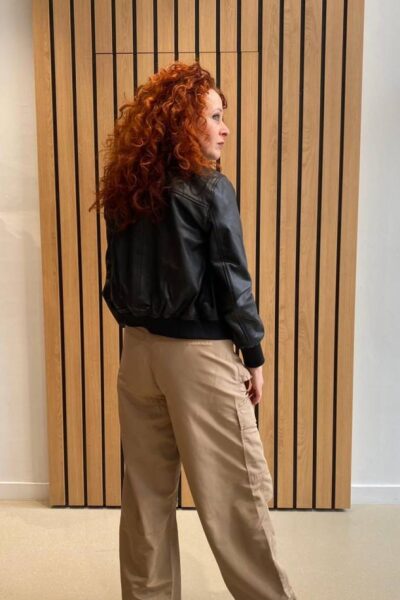 Phoebe leather bomber black Co’Couture