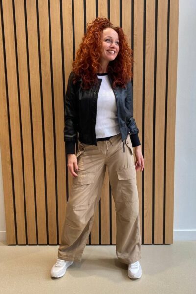 Phoebe leather bomber black Co’Couture