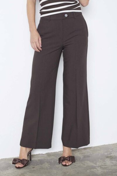 Vola wide pant dark brown Co’Couture