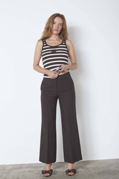 Vola wide pant dark brown Co’Couture
