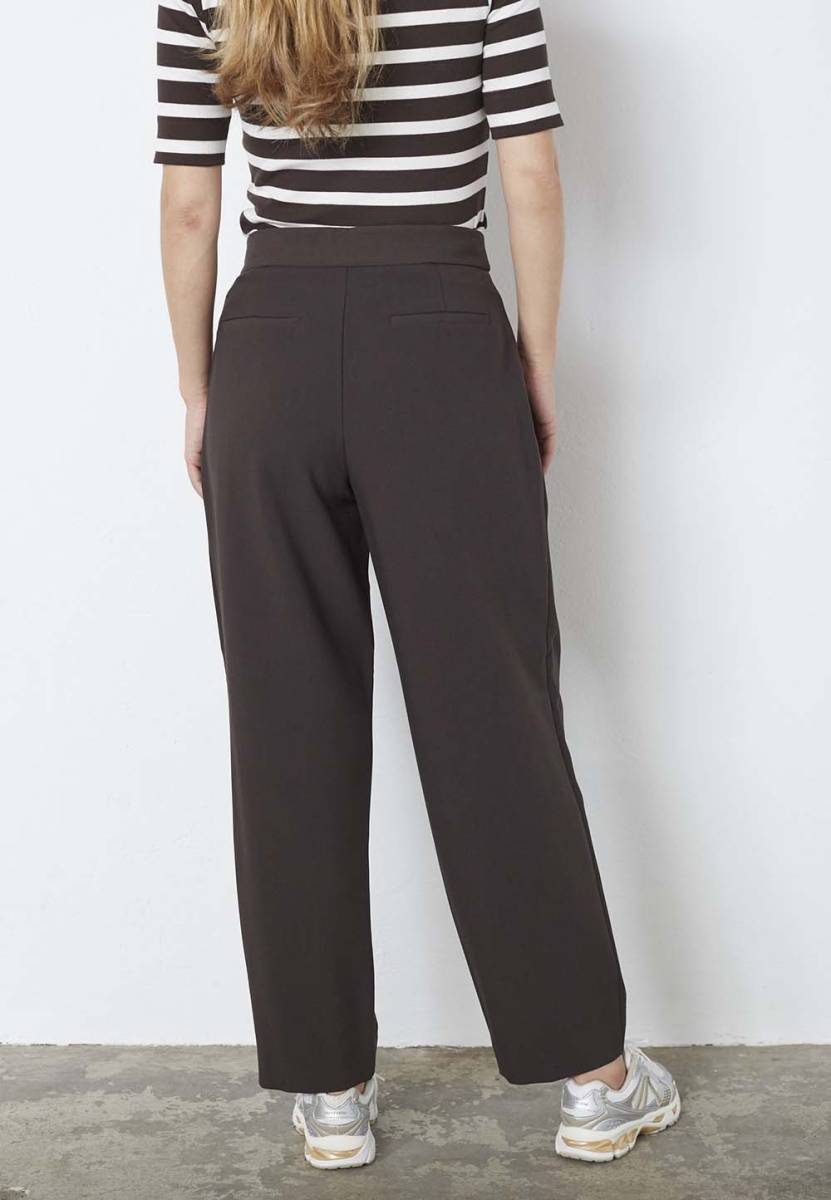 Vola carrot pleat LL pant dark brown Co'Couture - Afbeelding 3
