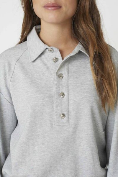 Dengi polo sweat pale grey Co’Couture