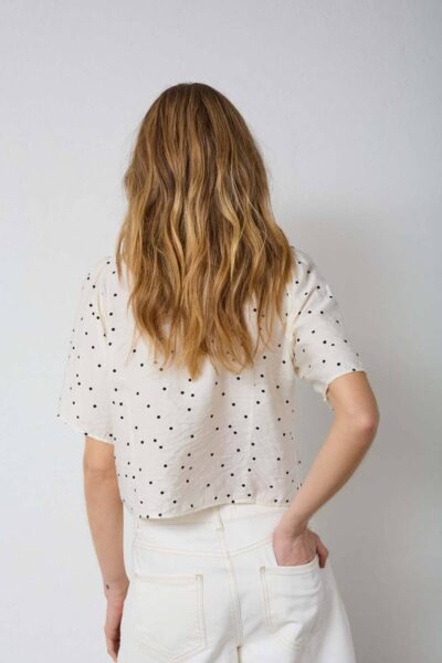 Diem dot SS v-shirt off white/black Co’Couture