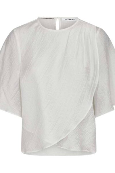 Conny drape SS blouse white Co’Couture