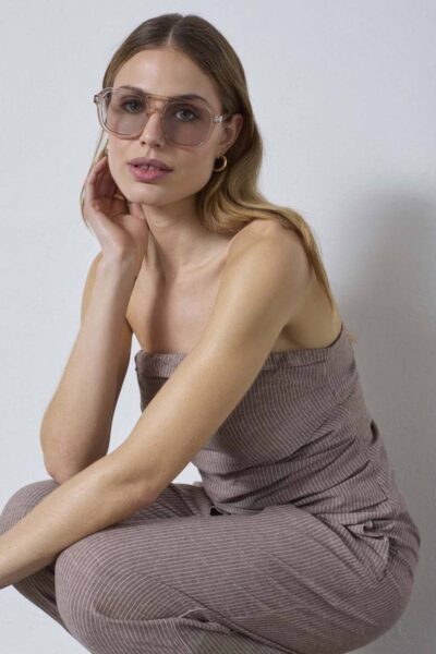 Jiho stripe tube top brown Co’Couture