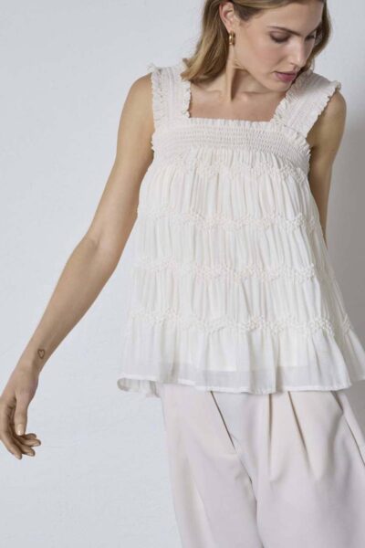 Jerry smock strap top off white Co’Couture
