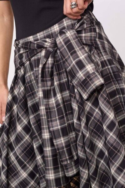 Dagny check tie skirt black Co’Couture