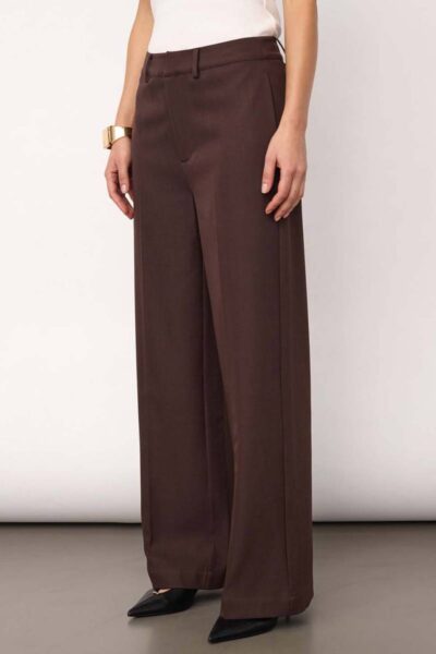 Luna wide pant L34 dark brown Co’Couture