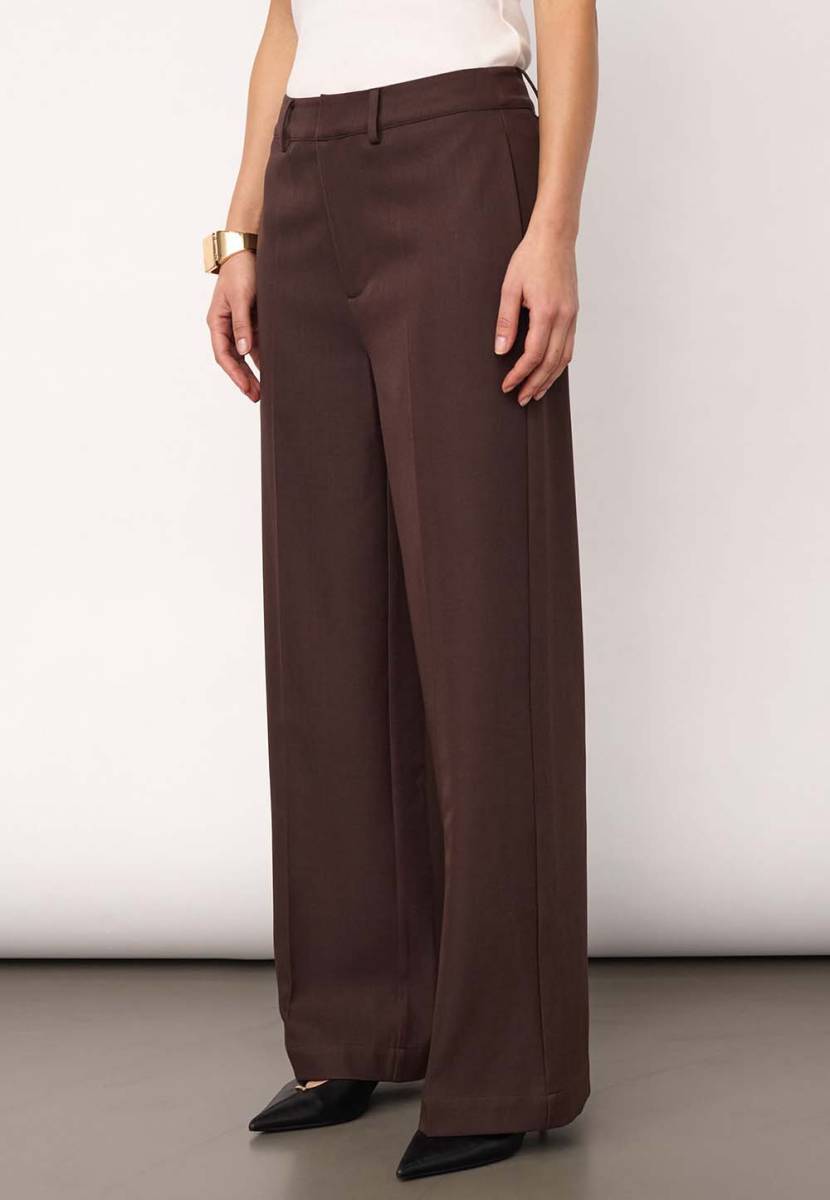 Luna wide pant L34 dark brown Co'Couture - Afbeelding 2