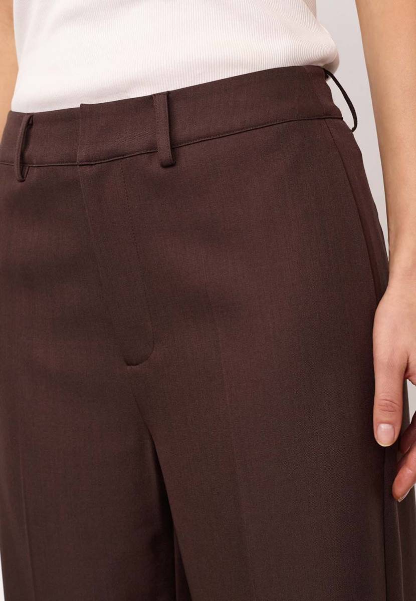 Luna wide pant L34 dark brown Co'Couture - Afbeelding 5
