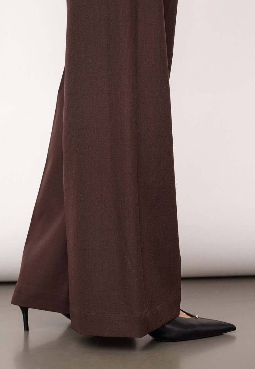 Luna wide pant L34 dark brown Co'Couture - Afbeelding 4