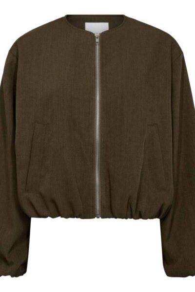 Luna balloon zip jacket military olive Co’Couture