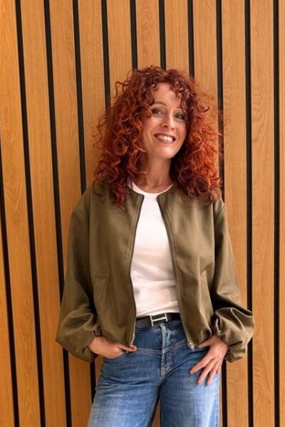 Luna balloon zip jacket military olive Co’Couture