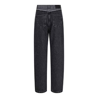 Grey mix block long jeans mid grey Co’Couture