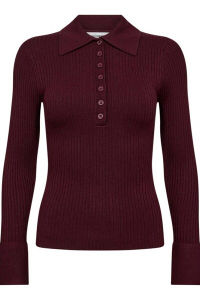 Bonny polo ls knit winered Co’Couture