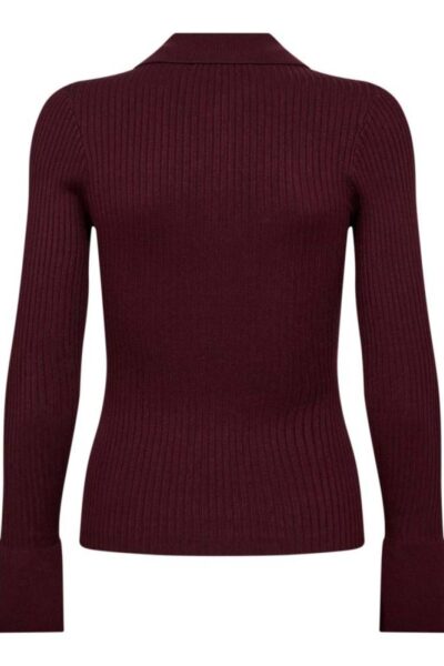 Bonny polo ls knit winered Co’Couture