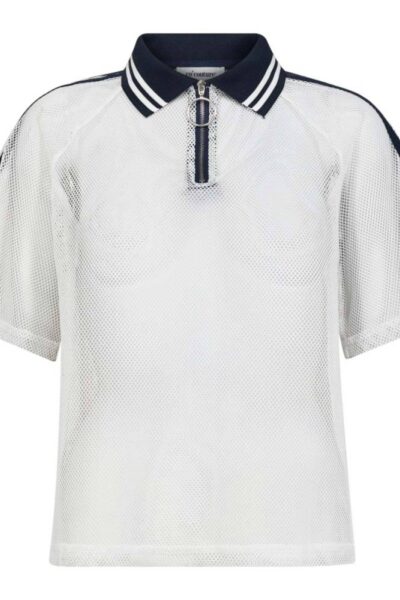 Coco mesh polo tee white Co’Couture