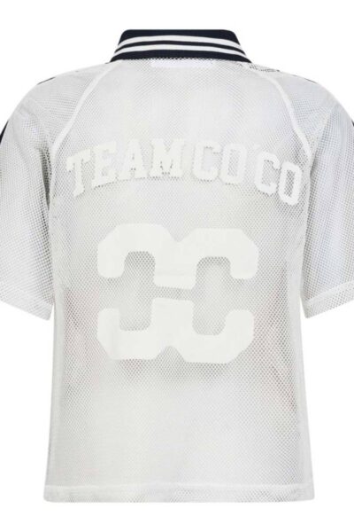Coco mesh polo tee white Co’Couture
