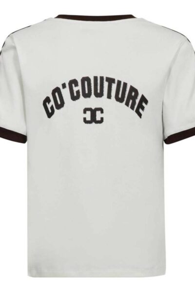 Edge stripe v-tee off-white mocca Co’Couture