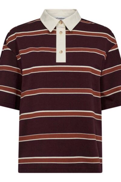 Augusta stripe polo tee winered Co’Couture
