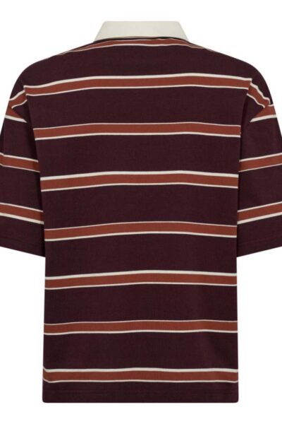 Augusta stripe polo tee winered Co’Couture