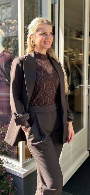 Vola single oversize blazer dark brown Co'Couture - Afbeelding 2