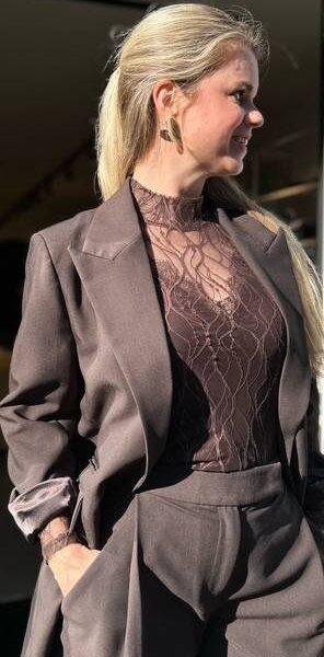 Vola single oversize blazer dark brown Co’Couture