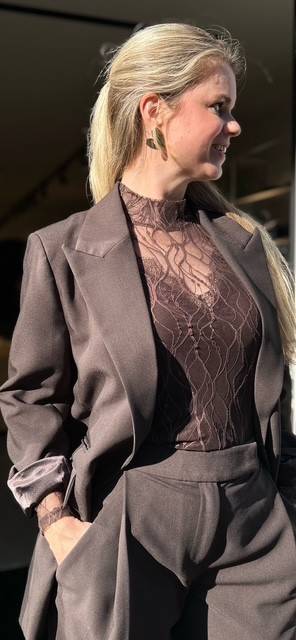 Vola single oversize blazer dark brown Co'Couture - Afbeelding 3