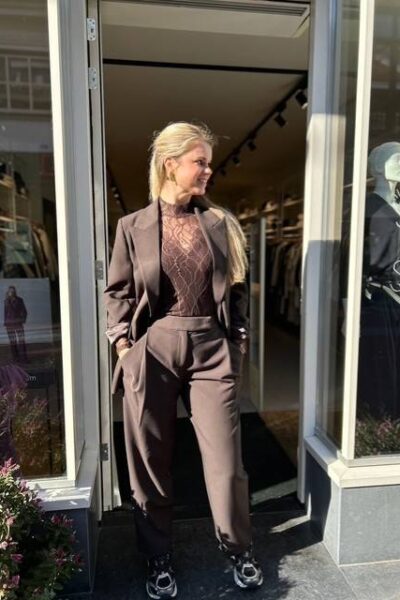 Vola single oversize blazer dark brown Co’Couture