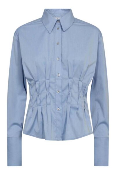 Poppy pleat waist shirt pale blue Co’Couture
