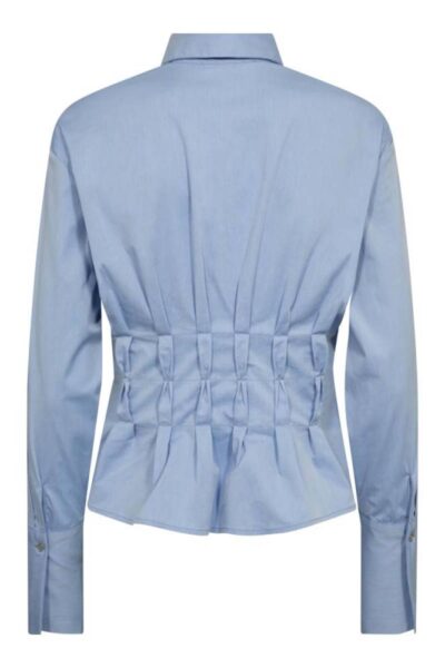 Poppy pleat waist shirt pale blue Co’Couture